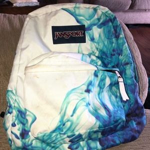 Blue Drip Dye Jansport Backpack